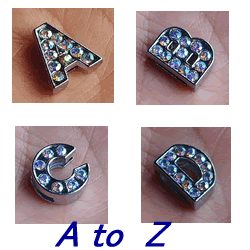 A to Z 10 pcs / bag sliding letter AB color, suitable for 8 mm wide leather, steel belt…