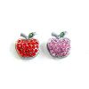 8 mm slide charms set with rhinestone pink and red 2 pcs