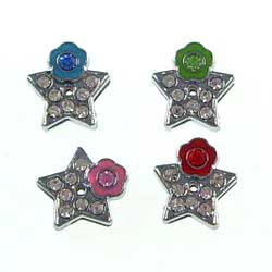 8mm slide charms set with rhinestone,fits 8mm width leather band