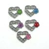8mm slide charms set with rhinestone,fits 8mm width leather band