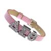 Sliding Greek Letter 8mm Bracelet Wristband – Pink