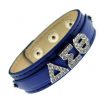Greek letter slidable bracelet wristband – 3 buttons blue