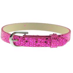 Hot pink – 8 mm leather bands slide charm bracelets-Bling Bling