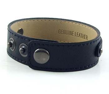 3 button black leather wrist strap for 8 mm slides 9 inches Customized about 15 days