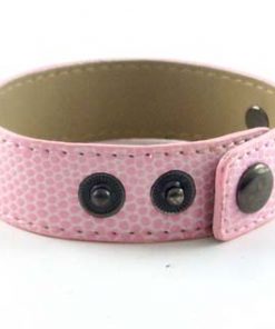 3 button snake-shaped pink wristband for 8 mm slider 8 inches