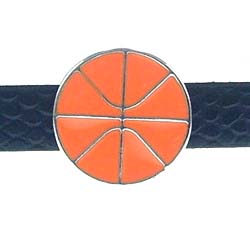 DIY jewelry making supplies,Enamel sliding charms 8 m Basketball