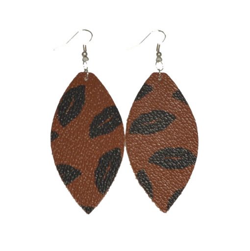 Fashion drop-shaped leather earrings for all types of people, lightweight and comfortable Stainless steel earrings hook 5.8 * 3.5 cm