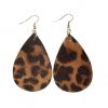 Fashion drop-shaped leather earrings for all types of people, lightweight and comfortable Stainless steel earrings hook 5 * 3.5 cm