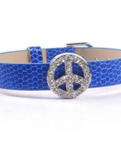 10mm peace sign sliding accessory for 10mm stainless steel straps and belts. No strap