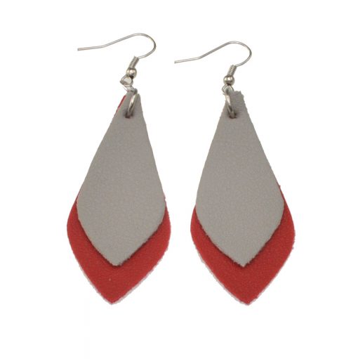 Fashion hit color leather earrings Lightweight and comfortable Stainless steel earrings hook 5*2.3