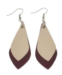 Fashion hit color leather earrings Lightweight and comfortable Stainless steel earrings hook 5*2.3