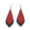 Fashion hit color leather earrings Lightweight and comfortable Stainless steel earrings hook 7*3.2