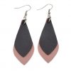 Fashion hit color leather earrings Lightweight and comfortable Stainless steel earrings hook 7*3.2