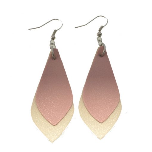 Fashion hit color leather earrings Lightweight and comfortable Stainless steel earrings hook 7*3.2