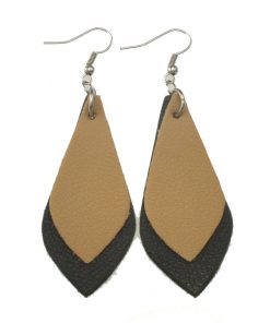 Fashion hit color leather earrings Lightweight and comfortable Stainless steel earrings hook 7*3.2