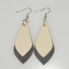 Fashion hit color leather earrings Lightweight and comfortable Stainless steel earrings hook 7*3.2