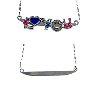 18 inch Sliding necklace for 8 mm letters and other (8 cm)