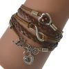 Popular braided rope bracelet Alloy accessories Multi-color optional 7+2 inch