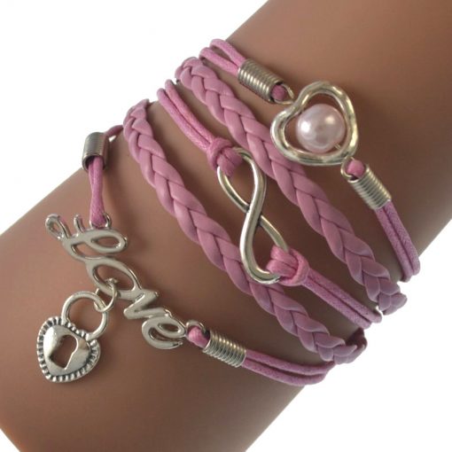 Popular braided rope bracelet Alloy accessories Multi-color optional 7+2 inch