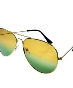 Larger children’s sunglasses, adult sunglasses Yellow green color mixing