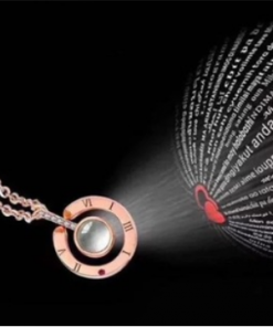 18-inch Internet sensational projection necklace, 100 languages express I love you. Two ways to use. Metal