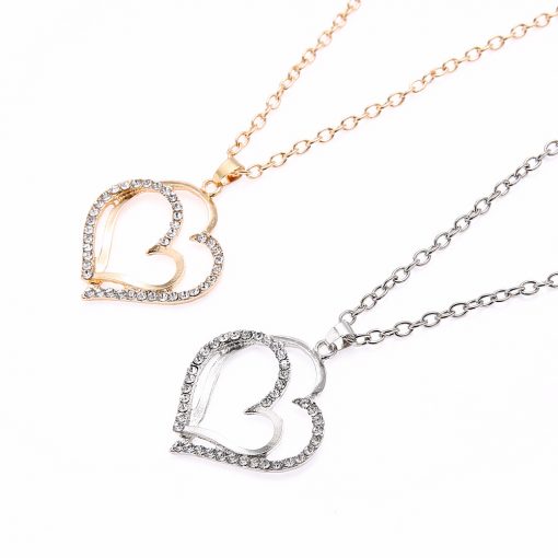 Fashion Jewelry Set Wedding Dinner Wedding Accessories Double Love Peach Heart Earrings Necklace Set YWHY-022