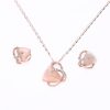 Fashion love cat’s eye necklace earrings two-piece Korean version of the bride’s set of jewelry wholesale yhy-031