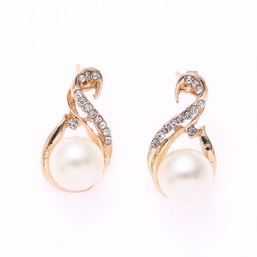 Explosion Pearl Necklace Earrings Two-piece Jewelry Set Korean Bride Set Wholesale YWHY-023