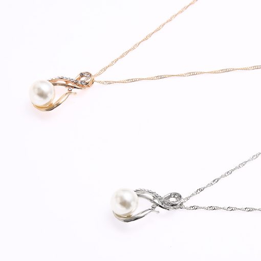Explosion Pearl Necklace Earrings Two-piece Jewelry Set Korean Bride Set Wholesale YWHY-023