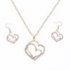 Fashion Jewelry Set Wedding Dinner Wedding Accessories Double Love Peach Heart Earrings Necklace Set YWHY-022