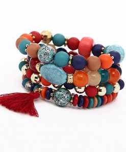 Fashion small fresh jewelry wholesale Beaded tassel bracelet Beaded multi-layer stretch handmade jewelry direct yhy-076