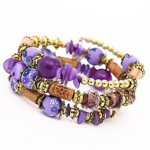 Vintage ethnic style wild multi-layer bracelet handmade beaded stone winding bracelet bracelet yhy-075