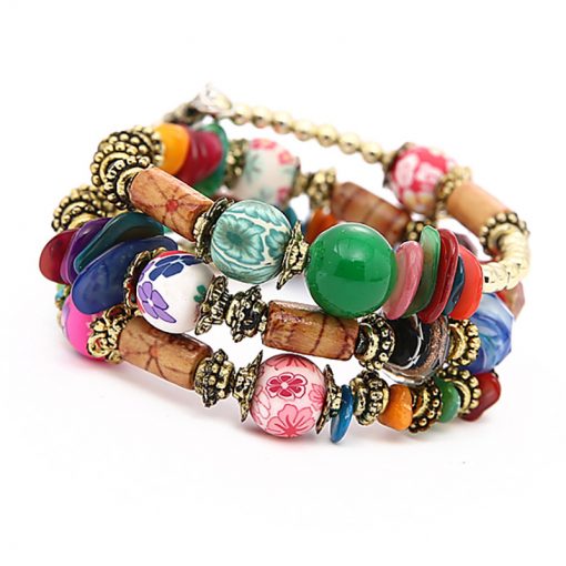 Vintage ethnic style wild multi-layer bracelet handmade beaded stone winding bracelet bracelet yhy-075