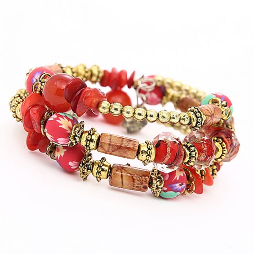 Vintage ethnic style wild multi-layer bracelet handmade beaded stone winding bracelet bracelet yhy-075