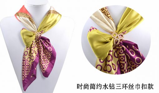 Exquisite three-dimensional silk scarf buckle ladies shawl buckle Full diamond accessories ethnic style fashion flower stewardess jewelry Inner diameter  YWHY-009