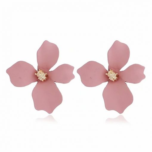 Korea sweet fresh and simple paint flower earrings personality fashion wild irregular petal earrings earrings female YWHY-003