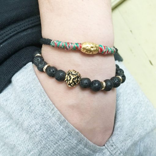 New hot fashion jewelry lava volcanic stone lion head bracelet YHY-099