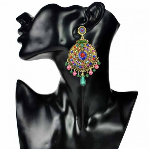 Bohemian style earrings long pendant earrings retro colorful style earrings YHY-036