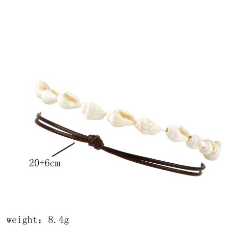 Fashion personality new women’s shell anklet beach accessories multi-layer leather double-layer anklet YHY-091