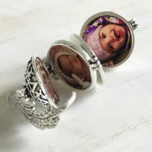 Creative retractable necklace photo locket multi-layer photo can open the item box aroma pendant +necklace YWhy-004