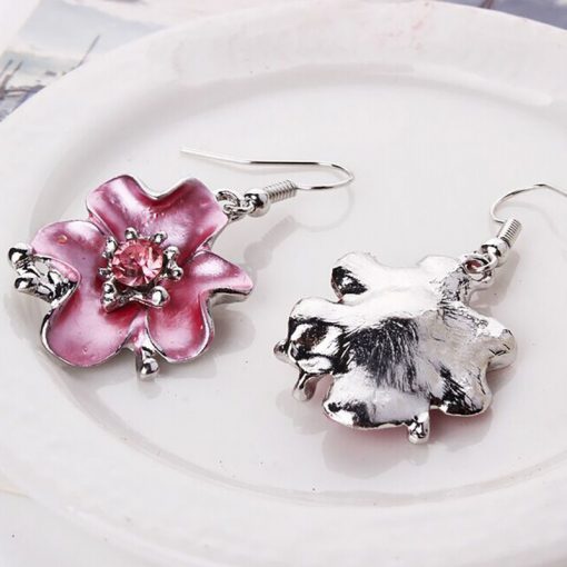 European and American fashion sweet matching necklace earrings temperament wild flower rhinestone necklace set ornament YWhy-002