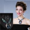 Factory direct wild crystal drop gemstone necklace clavicle chain sweater chain earrings set YWHY-019