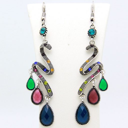 Big-name hot sale Bohemian Peacock Colorful Dotted Earrings Alloy Earrings Wholesale yhy-055