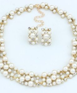 Hot-selling imitation pearl necklace set Bridal jewelry Jewelry set wholesale YWHU-024