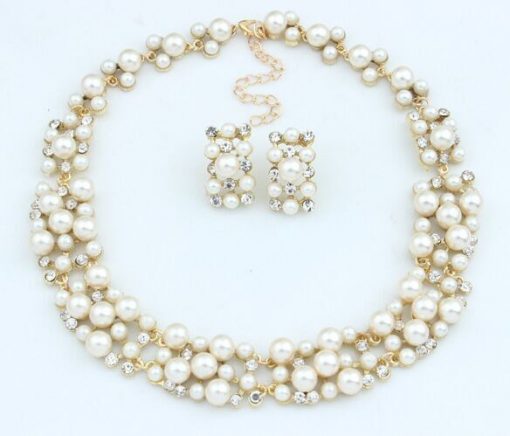 Hot-selling imitation pearl necklace set Bridal jewelry Jewelry set wholesale YWHU-024