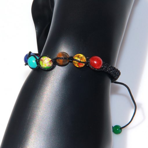 Best selling bracelet seven chakras woven bracelets balance beads yoga bracelet yhy-077