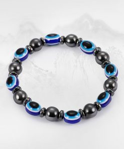 Magnetic black bile magnet elastic bracelet resin eye flat beads hand jewelry wholesale YHY-086