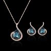 Hot sale gourd necklace earrings set Europe and foreign trade full diamond crystal necklace earrings YHY-027