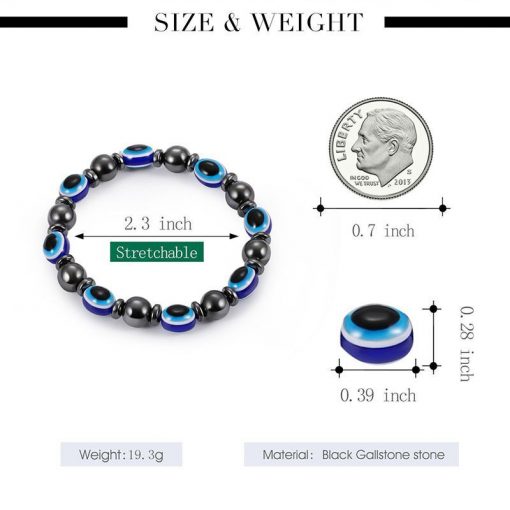 Magnetic black bile magnet elastic bracelet resin eye flat beads hand jewelry wholesale YHY-086