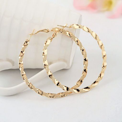 Wild metal earrings cross-border personality exaggerated twisted large circle earrings female jewelry wholesale YHY-046